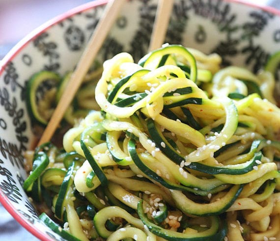 Veggie Noodles with Spiced Tahini sauce